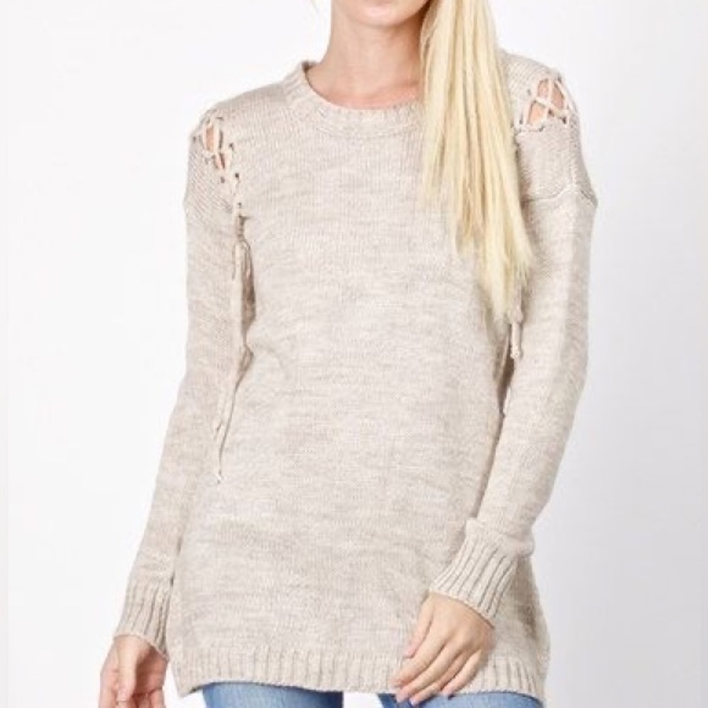 Distressed Loose Fit Pullover Sweater